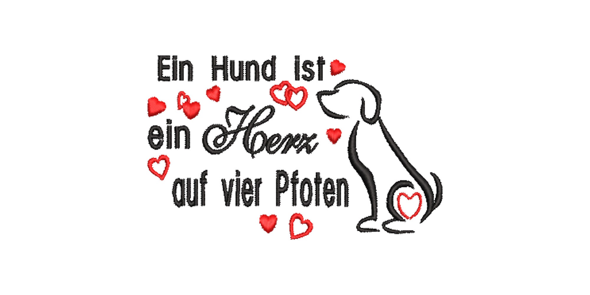Stickdatei 2 Größen Ein Hund ist ein Herz auf vier Pfoten Etsy