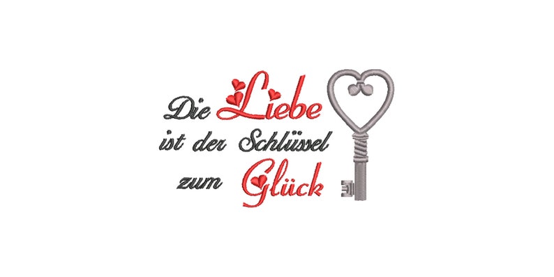 Stickdatei Die Liebe ist der Schlüssel zum Glück 13x18 cm und Etsy