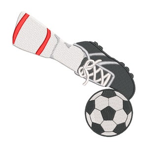 Stickdatei Kicken 3 Größen 10x10, 13x13, 18x18 cm Maschinenstickerei Ballsport Soccer Fussball Fußball Fußballplatz Fußballtrikot Kicker
