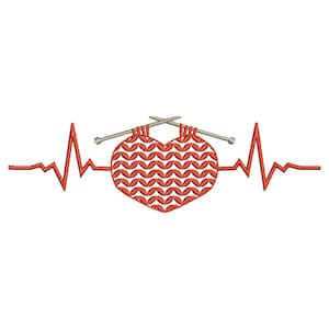 Embroidery File Knitting Heartbeat 13 x 18 cm Frame Wool Knitting Needle Handmade Balls of Wool Knitting Stuff