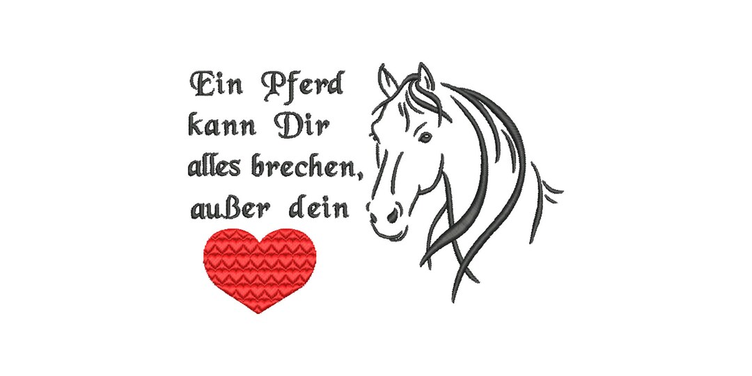 Stickdatei Ein Pferd kann Dir alles brechen 13x18 Rahmen