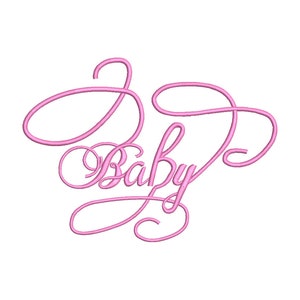 Stickdatei Baby Schriftzug Kalligraphie 10x10 13x18, 16x26  und 20x30  cm Rahmen 4x4, 5x7, 6x10 and 8x12