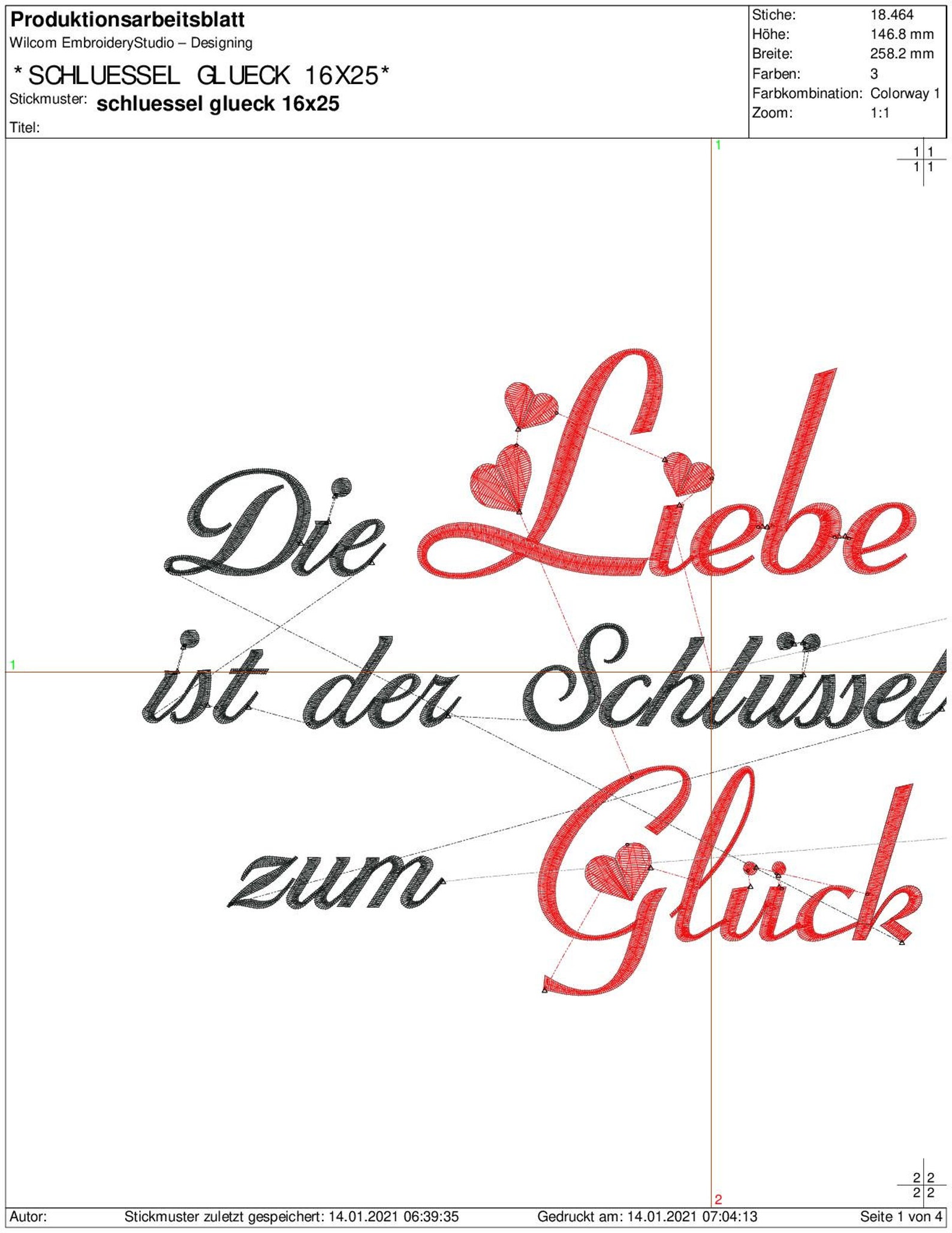 Stickdatei Die Liebe ist der Schlüssel zum Glück 13x18 cm und Etsy