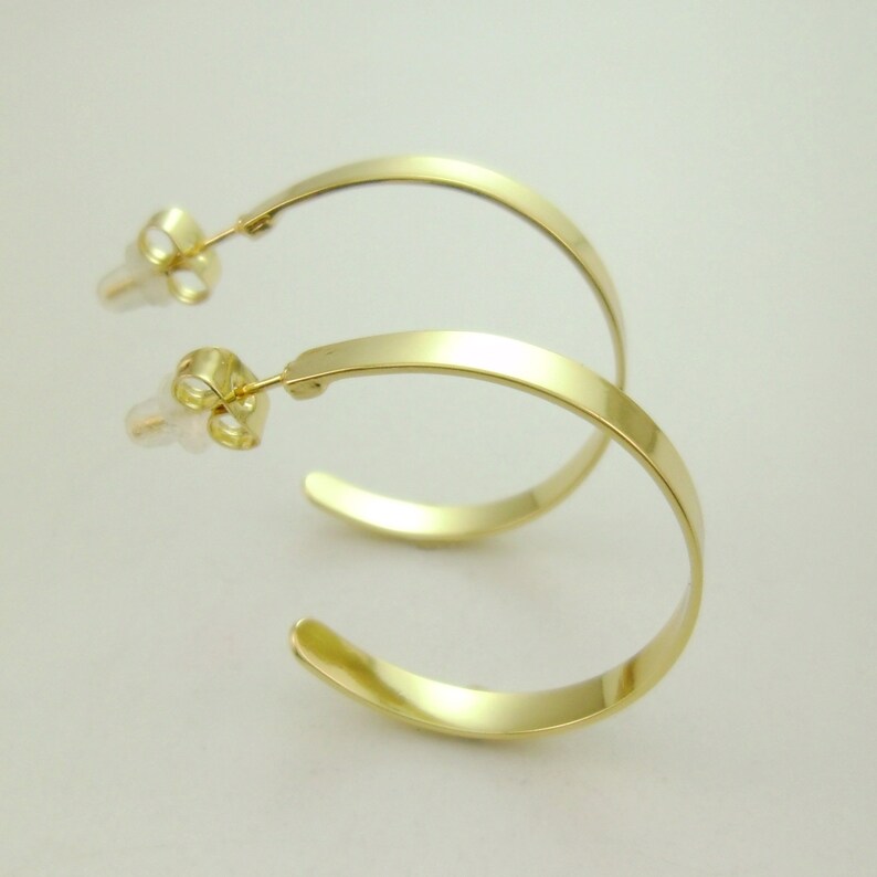 2004-2020-1 Minimal Dainty for Everyday Style 14k Gold Round Circle Hoop Earrings Handmade Limited Edition