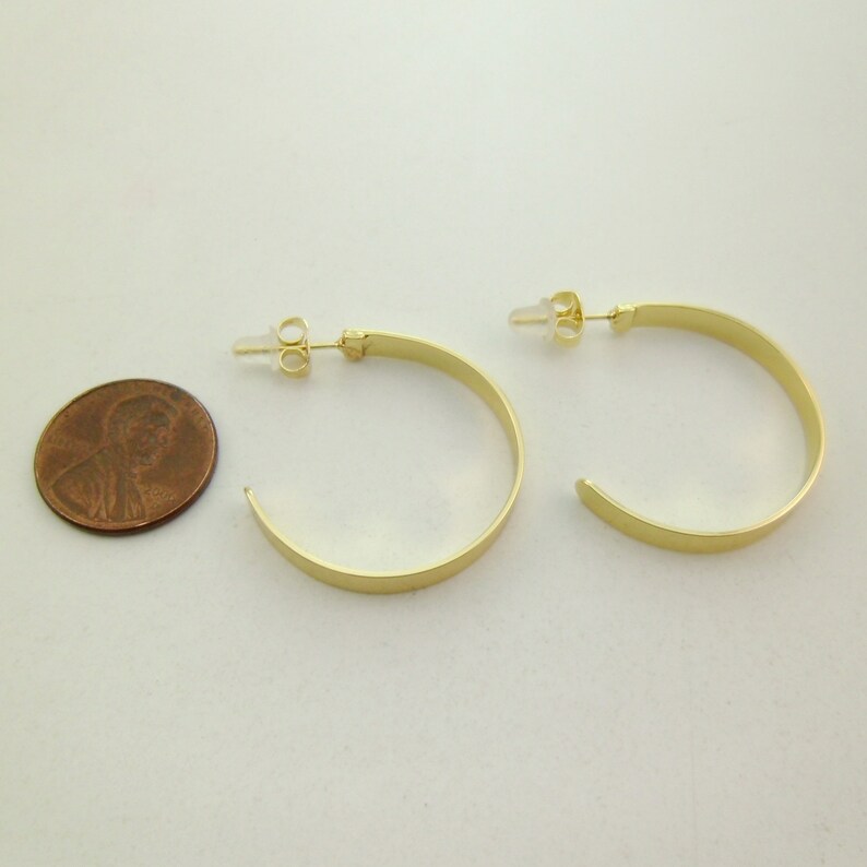 2004-2020-1 Minimal Dainty for Everyday Style 14k Gold Round Circle Hoop Earrings Handmade Limited Edition