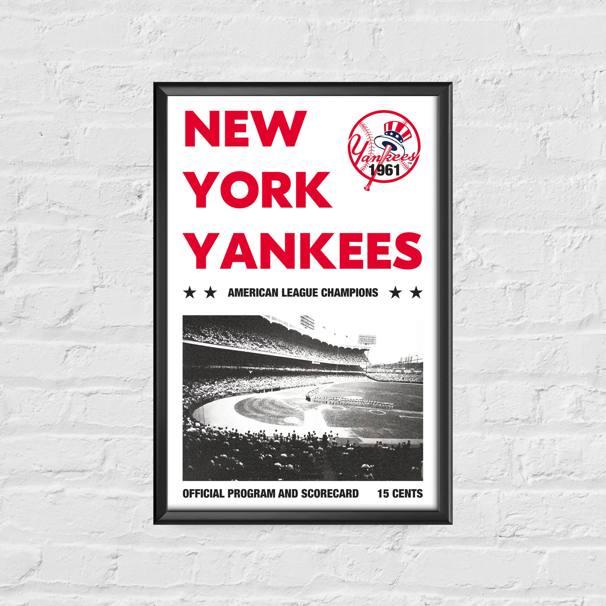 New York Yankees 1961 Vintage Poster Etsy