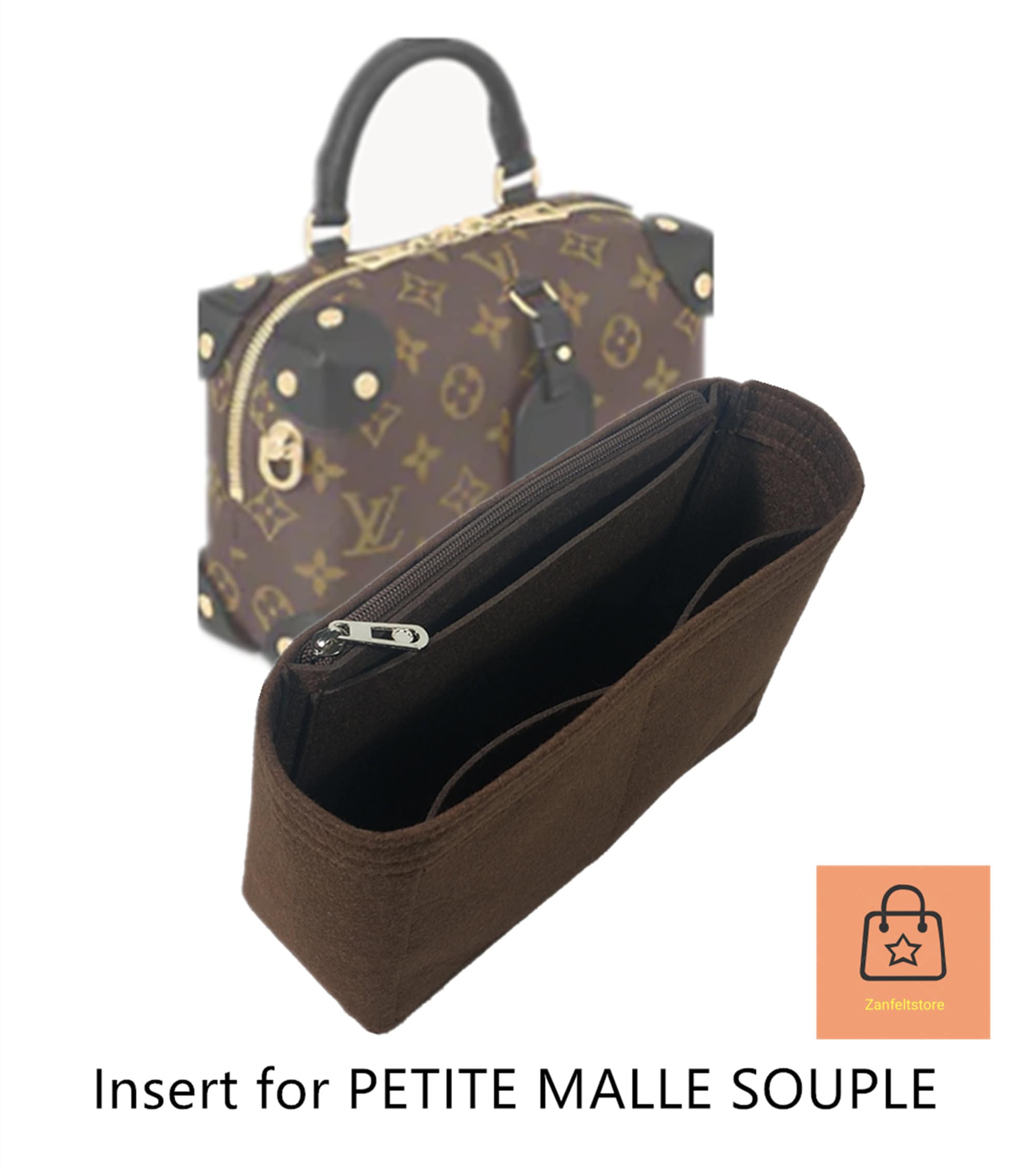  Purse Organizer for LV Boite Chapeau Souple bag,LV Boite Chapeau  Souple Insert Organizer 2078LV-coffee-S : Clothing, Shoes & Jewelry