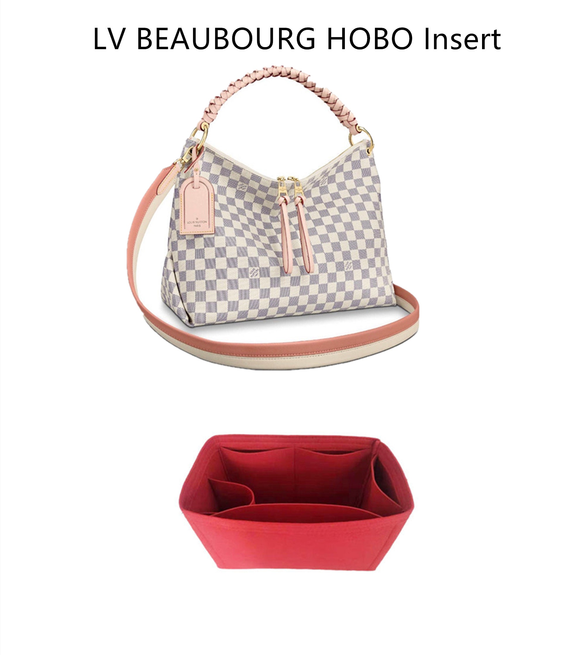 Suedette Regular Style Leather Handbag Organizer for Louis Vuitton Graceful  PM and Graceful MM in Rose Pink