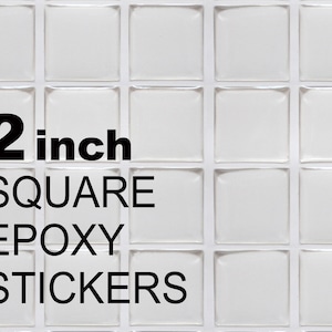 2 inch vierkante epoxy stickers, 2 "transparante vierkante zelfklevende hars afdichtingen