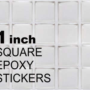 1 inch - (25,4 mm) vierkante epoxystickers, 1" transparante vierkante zelfklevende harsafdichtingen