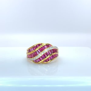Diamond & Rubies Ring 18K Solid Gold ring | Natural Ruby | Natural Diamonds | 18K Gold ring with natural Ruby and Natural diamonds