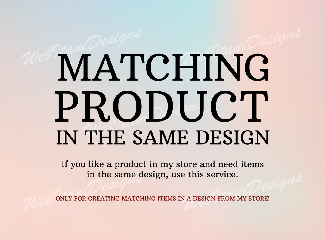 Matching Items in the Same Design Custom Files in the Same - Etsy