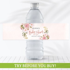 pink water bottle labels