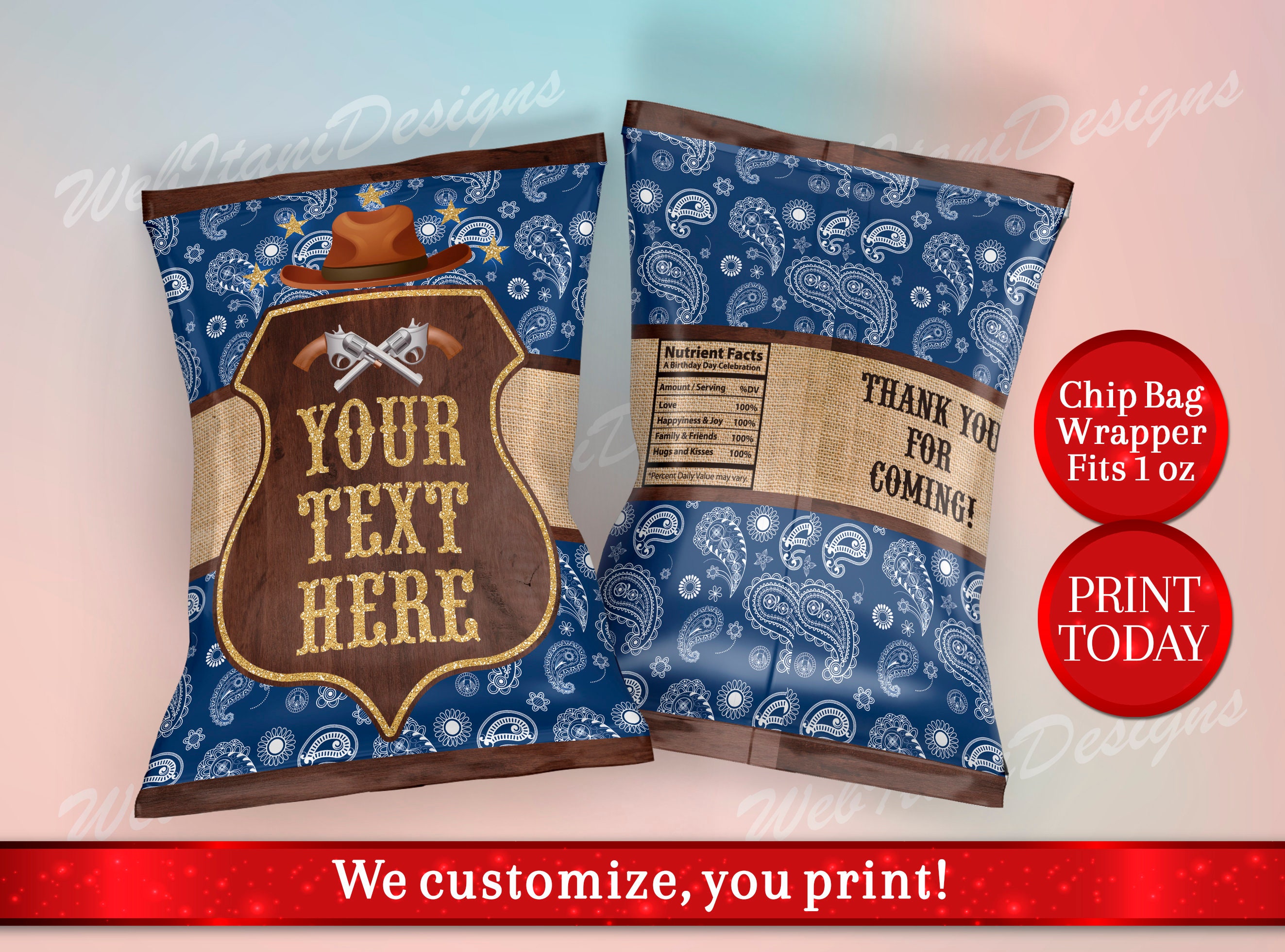 Western goodie bags Cowboy Party Favors snack bags Etsy