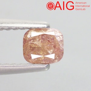 0.57 Ct Cushion Cut Purple Pink Diamond, Unheated, Argyle Origin, AIG Certified