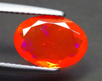 1.79 Ct Mind-Blowing (11 x 8 mm) Oval 100% Natural Orangy Red Opal Gemstones "Mid Year Mega  Offer" "Watch Video link in Description"#40023