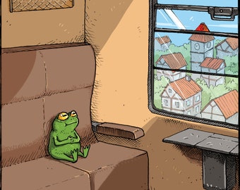 Reisender Frosch / Traveling frog (colorized)
