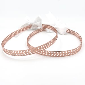 Handmade Rose Gold Leaf Stefana: Greek Wedding Crowns