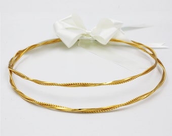 Wedding STEFANA Gold Plated 24K / Bridal Crowns Handcrafted / Greek Orthodox Stephana / Wedding Crowns Minimal n' Classy