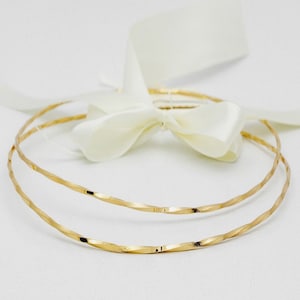 Bridal Crowns 24K Gold Plated Twisted / Wedding STEFANA Minimal / Greek Orthodox Stephana Handmade / Wedding Tiaras Handcrafted