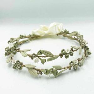 Handmade Porcelain Olive Leaf Wedding Stefana: Greek Orthodox Crowns
