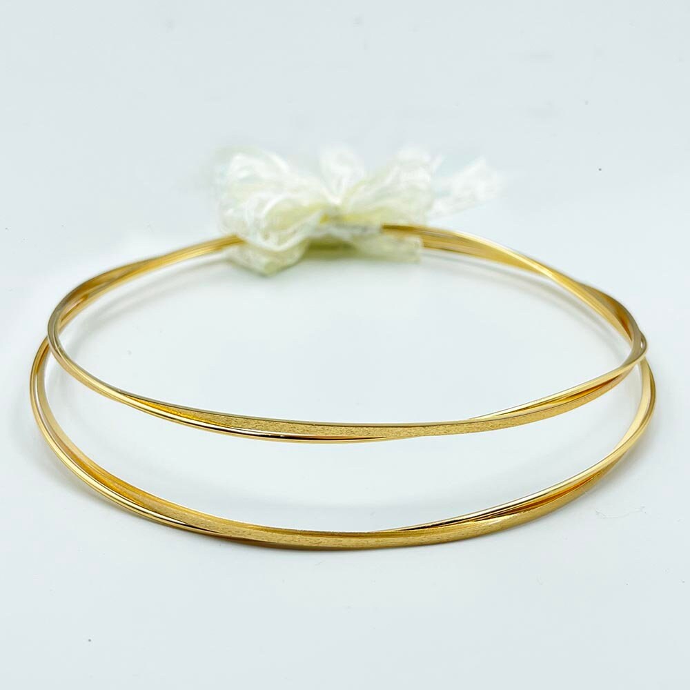 Handmade 24K Gold Plated STEFANA / Minimal Style Wedding Crowns / Greek Orthodox Bridal Tiaras / Handcrafted Wedding Stephana