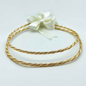 Handmade 24K Gold Plated Twisted Wedding Stefana: Greek Orthodox Crowns