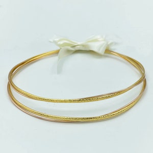 Handmade 24K Gold Plated Stefana: Hammered Greek Wedding Crowns