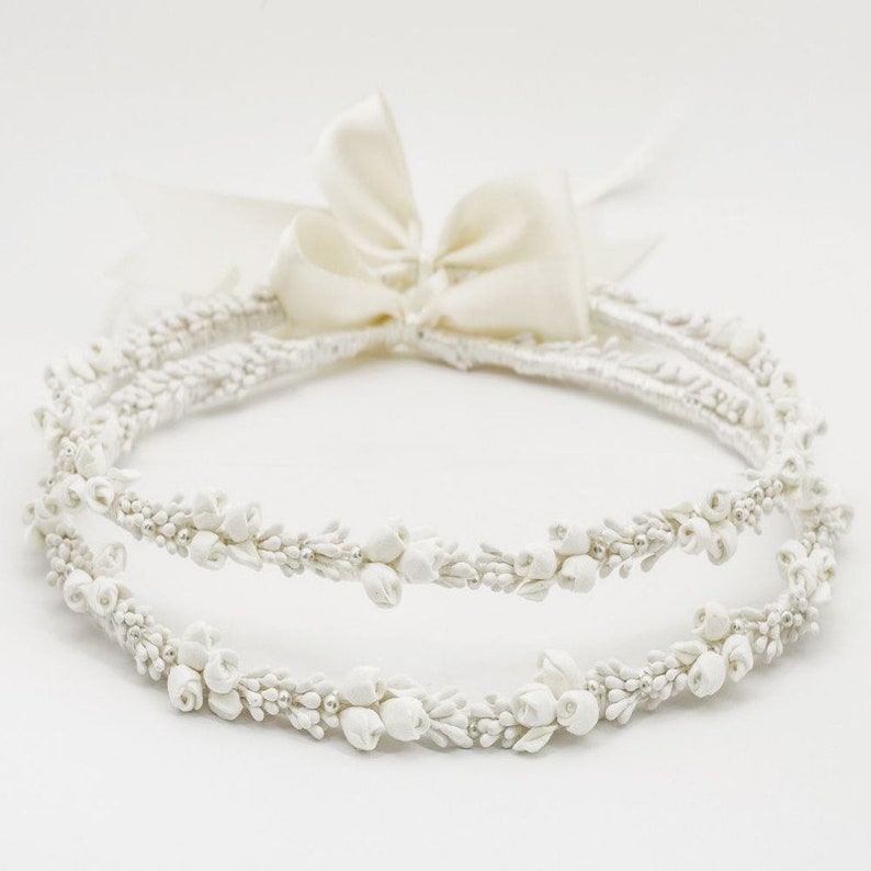 Greek STEFANA Porcelain Flowers Wedding Tiaras Bridal Crowns Greek Orthodox Ceremony Crowns Wedding Crowns Handcrafted Tiaras