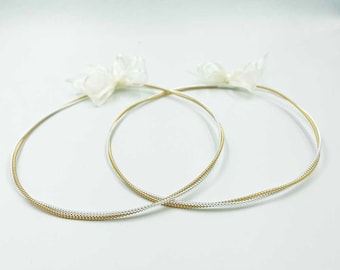 Handmade Sterling Silver 24K Gold Plated Stefana: Greek Wedding Crowns