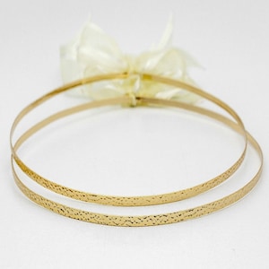 Handmade Gold Plated Hammered Wedding Stefana Crowns: Greek Orthodox Tiaras