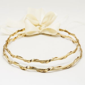 STEFANA Gold Finese / Greek Crowns / Orthodox Greek Wedding Crowns / Gold Plated Hammered Stefana / Greek Tiaras / Wedding Tiaras
