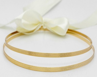 Wedding STEFANA Gold Plated / Bridal Crowns / Greek Orthodox Stefana / Wedding Tiaras / Greek Tiaras / Wedding Crowns / Handmade Minimal