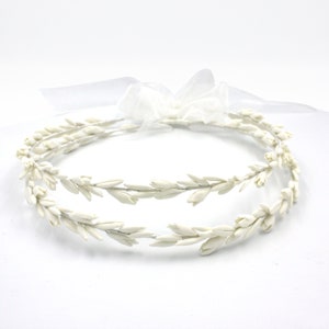 Handcrafted Porcelain Lemon Blossom Stefana: Greek Wedding Crowns