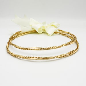 Handmade 24K Gold Plated Wedding Stefana: Twisted Greek Orthodox Crowns