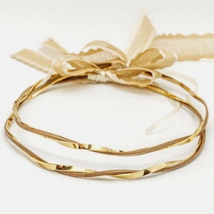 Handmade 24K Gold Plated Stefana: Greek Wedding Crowns with Wood