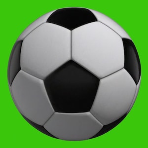 May include: A classic soccer ball with a black and white pentagon design. The ball is set against a vibrant green background, creating a striking contrast. This image is perfect for sports enthusiasts.