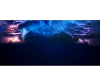Hochauflösendehintergrundbild von Wolken und Blitz-Overlay-Textur-Website