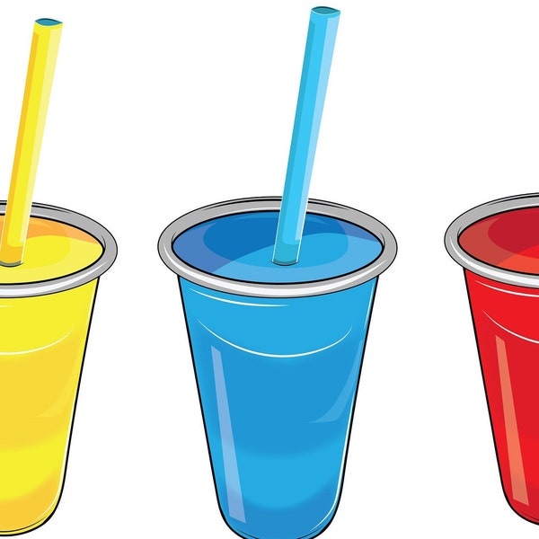 Six vector slushie cups, drinks, vetor, eps, ai, jpg, png