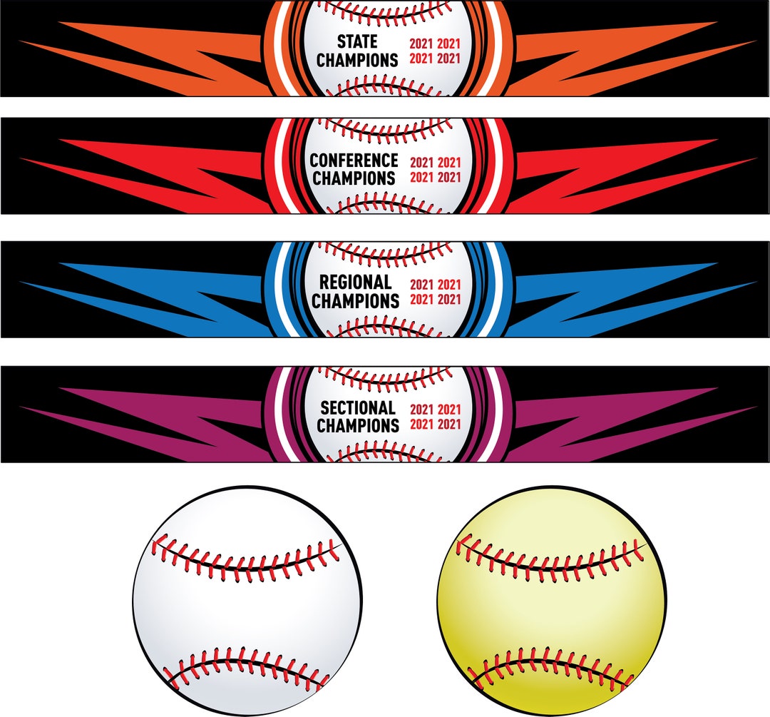 Softball and Baseball Championship Banner Graphics AI, EPS, and PNG Etsy