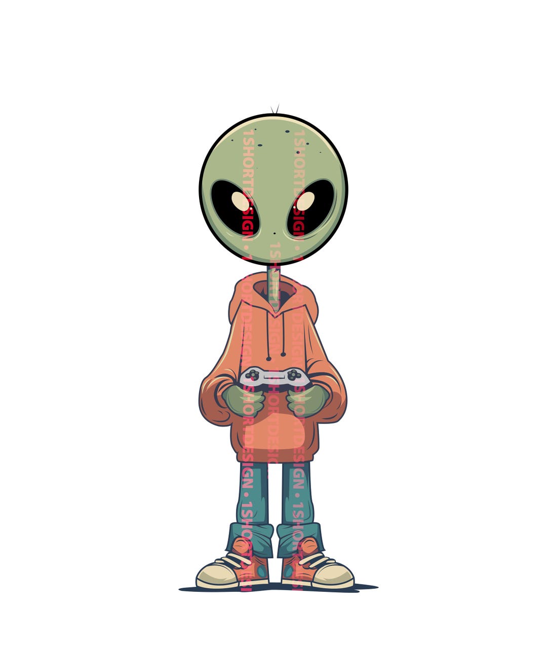 Cute Alien Gamer With a Game Controller in His Hand. - Etsy