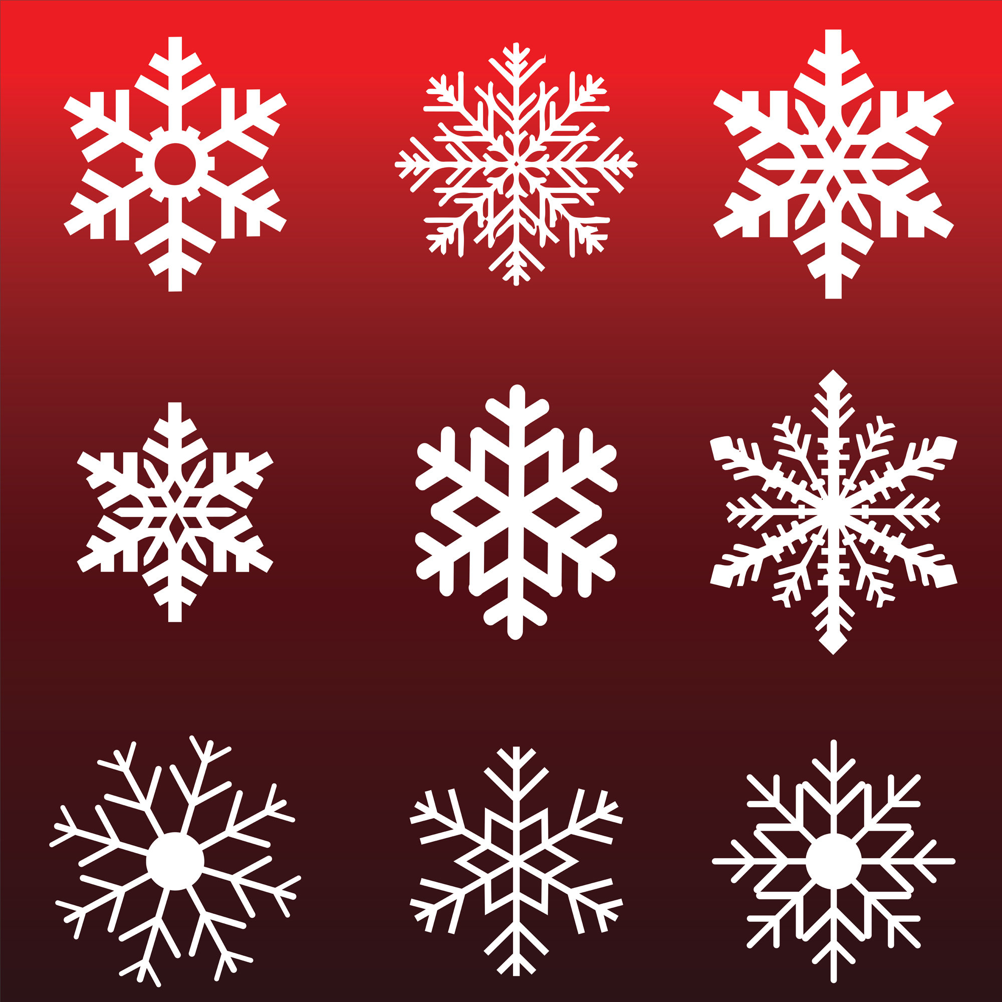Vector Snow flakes instant download of 9 different snow flakes | Etsy