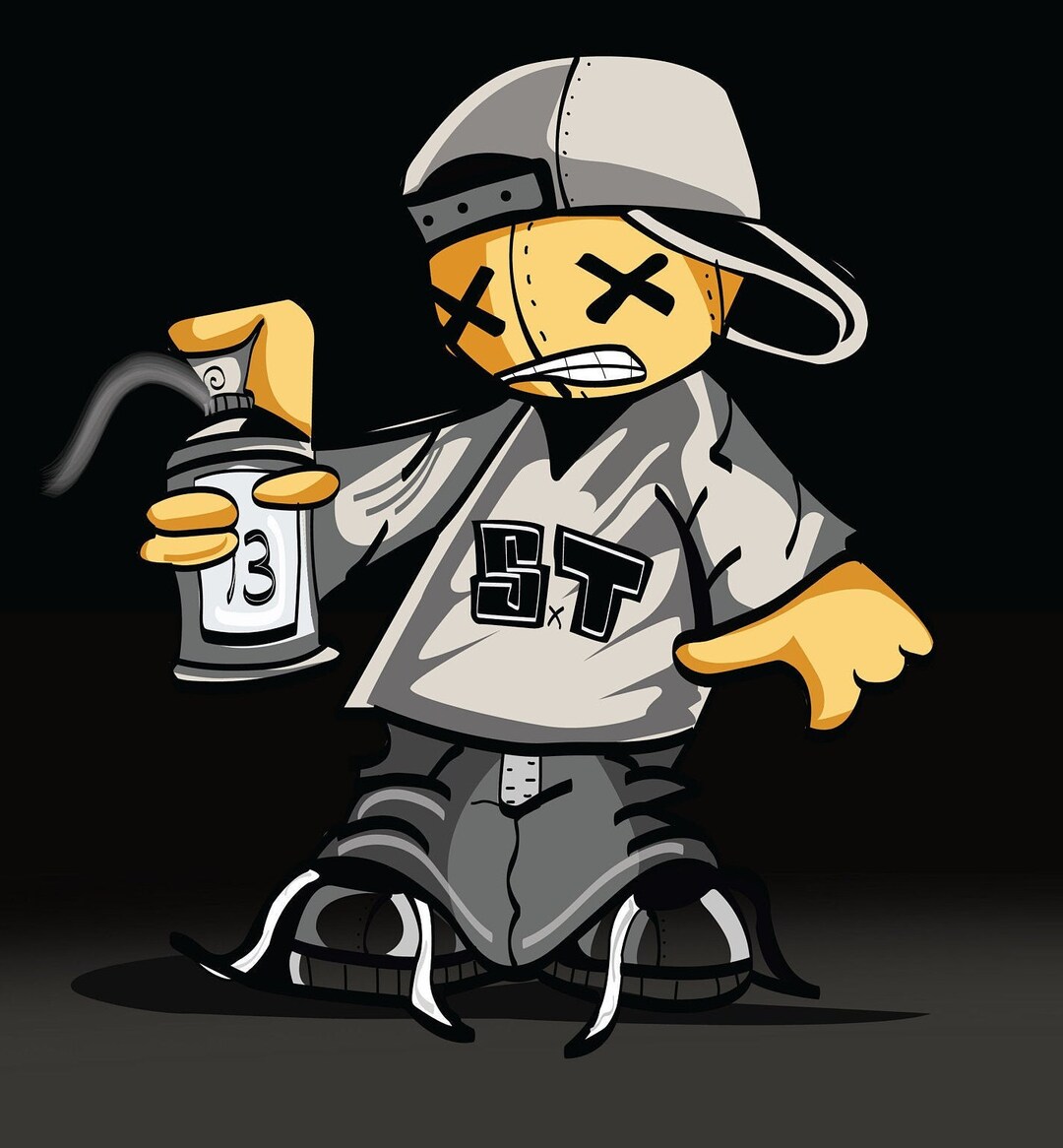 Tag Spray Paint Guy Comes With JPG, PDF and ILLUSTRATOR File Fully