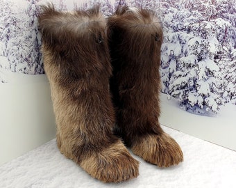 VENTA 9 US 40 UE Botas de piel natural de color jengibre | Etsy