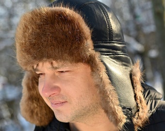 Cappello Vintage da Aviatore con Occhiali, Cappello Russo in Pelliccia con Paraorecchie, Berretto da Pilota per Uomo e Donna