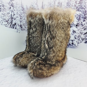 Coyote Winter Pelzstiefel für Männer, Wikinger Stiefel Eskimo Mukluk Stiefel LITVIN