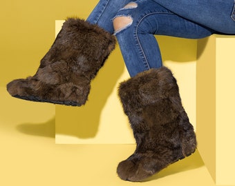rabbit skin boots