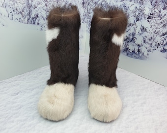 SALE 41 EU 10 US Eskimo boots for women  Winter real goat fur boots Apres ski