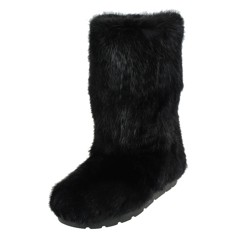 CUSTOM ORDER Black musk beaver fur boots for women 40 cm tall | Etsy