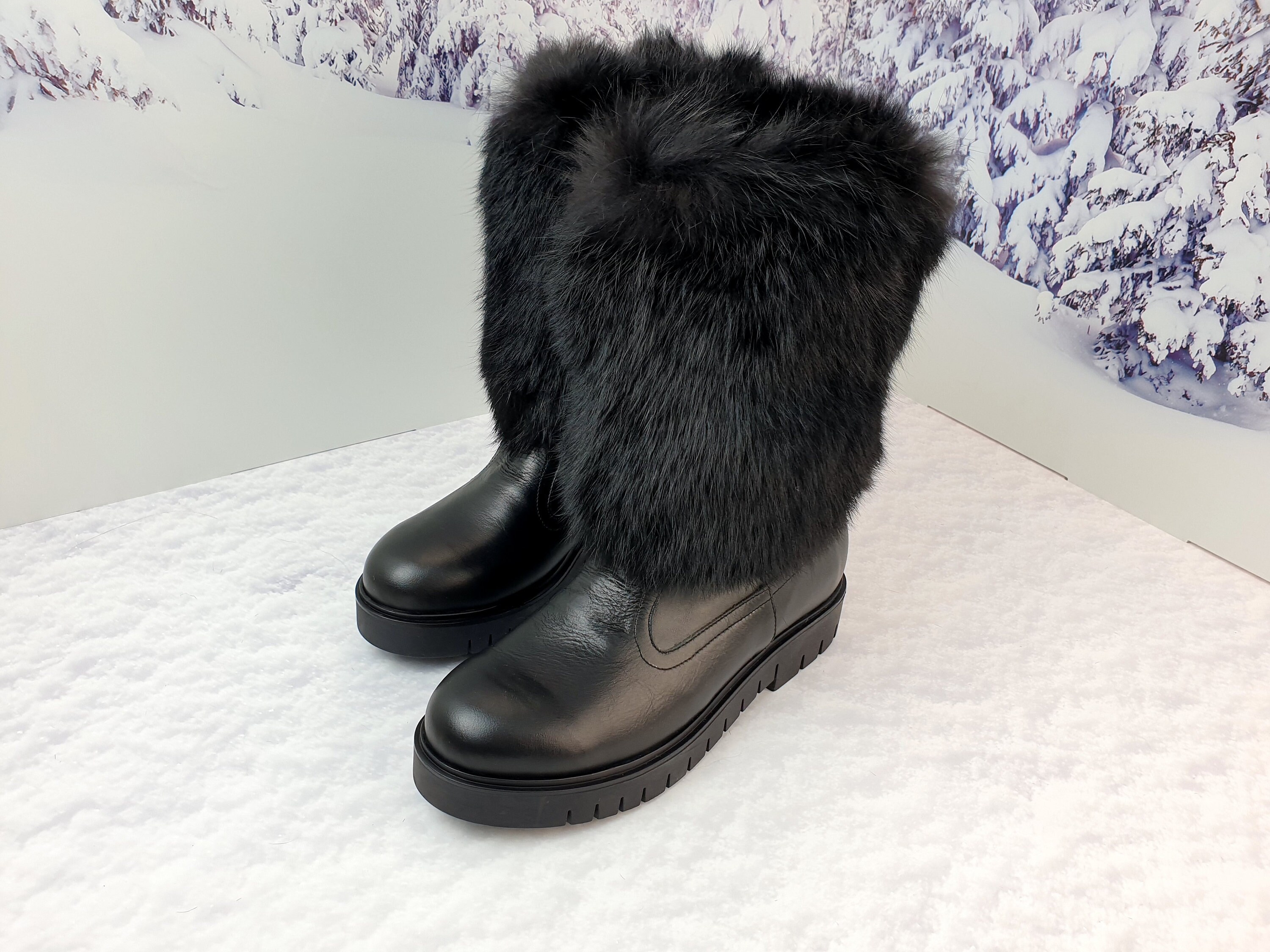 black womens boots with fur